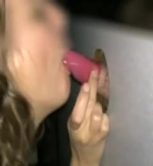 Slut wife with black boyfriend at a gloryhole