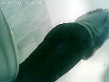 Spy cam in toilet catches woman peeing