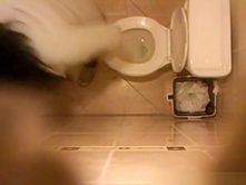 Spy camera secretly installed in toilet ceiling