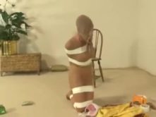 Taped In Pantyhose Encasement & Struggling!