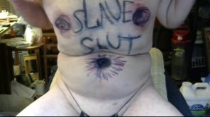 tony displayed naked and clamping his slave nipples