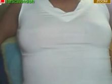 Webcam hottie rubs over pink undies