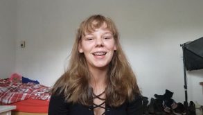 OMG MY FIRST TIME NAKED! 19yo German Teen plays  with BBW huge Tits!
